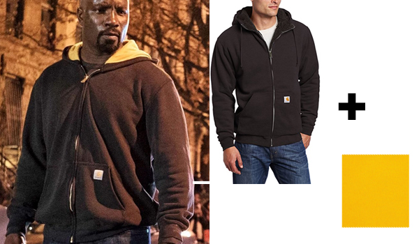 luke cage navy and yellow hoodie cosplay
